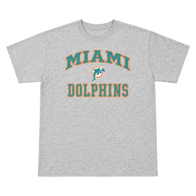 NFL Team Apparel Miami Dolphins T-Shirt Size L Gray Cotton