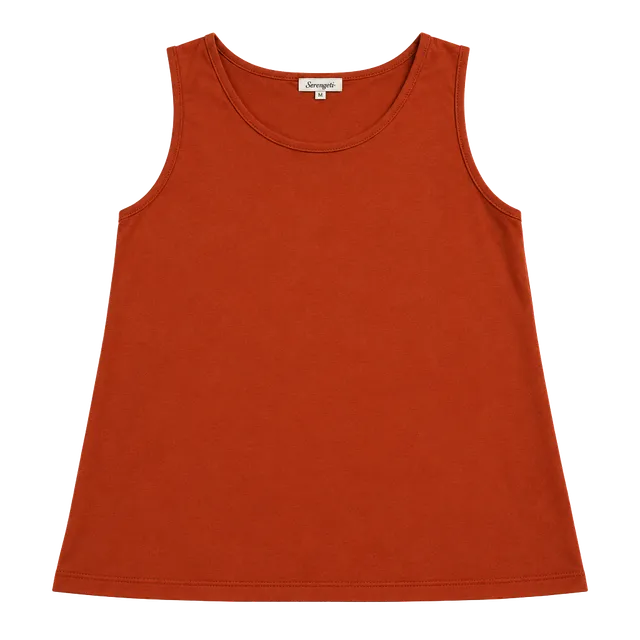 Serengeti Rust Orange Sleeveless Tank Top Size M Made in USA