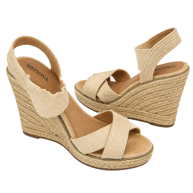 Merona Wedge Espadrille Sandals Beige Canvas