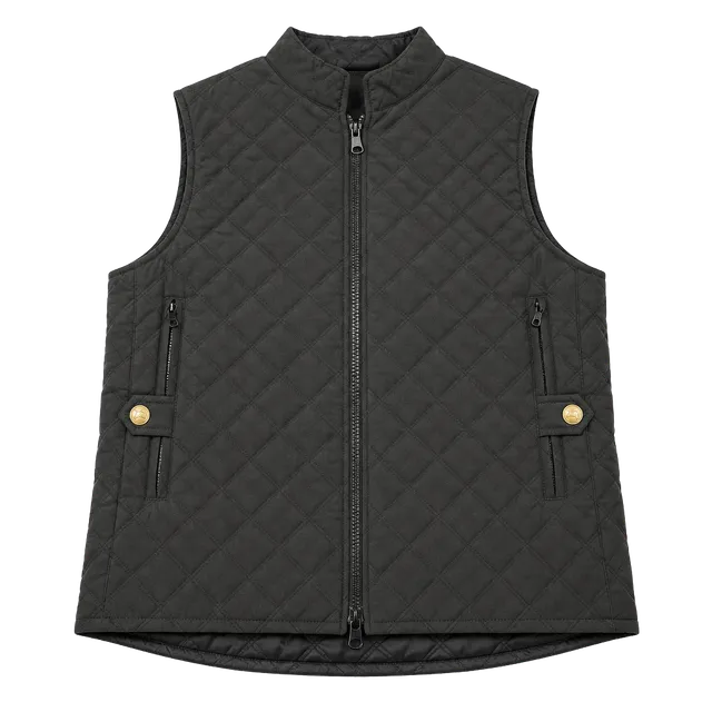 Riding Sport Quilted Equestrian Vest Size M Black Puffer Jacket