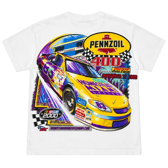 ISC Nascar 2000 Pennzoil 400 T-Shirt Size XL Vintage White Graphic Tee