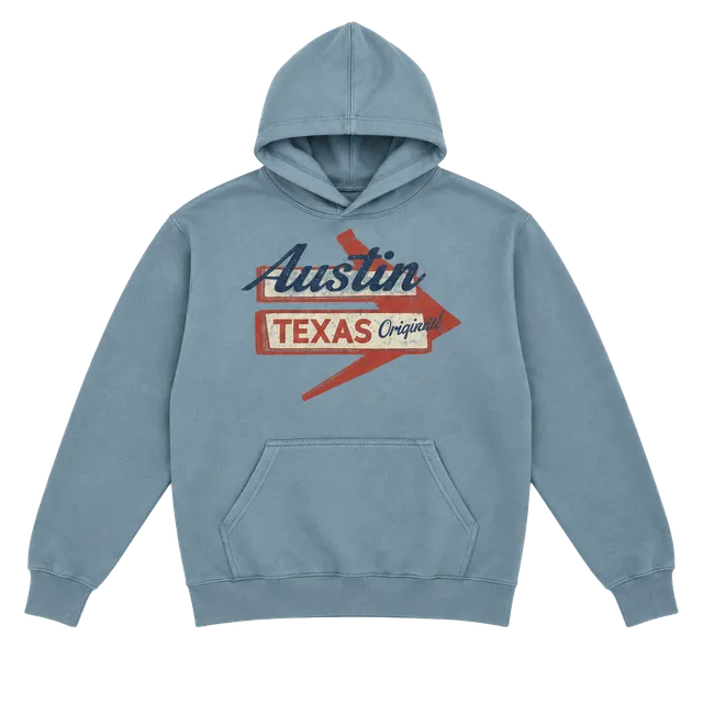 Austin Texas Original Hoodie Light Blue