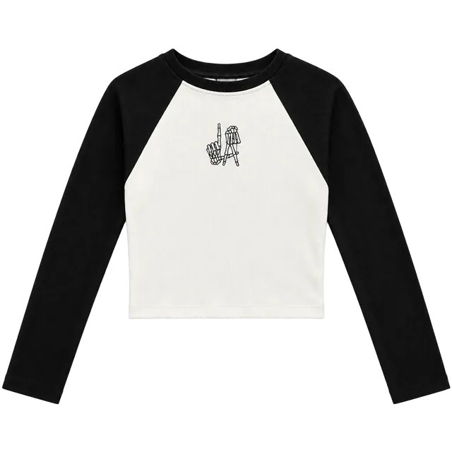 Forever 21 Long Sleeve Crop Top LA Graphic