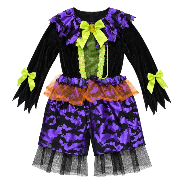 Target Halloween Witch Costume Dress Bat Pattern Girls 5/6