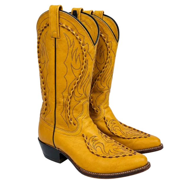 Vintage Dan Post Leather Western Cowboy Boots Size 9 Tan Wingtip 