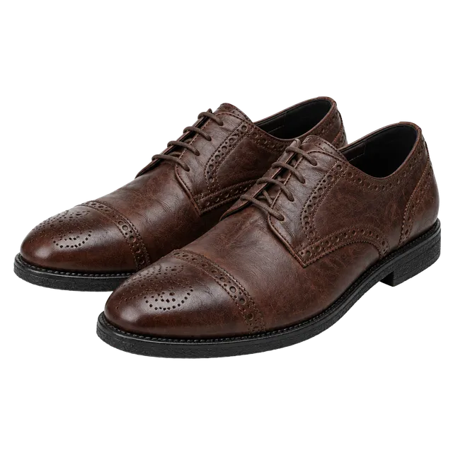 Varese Brown Leather Brogue Oxfords Size 41