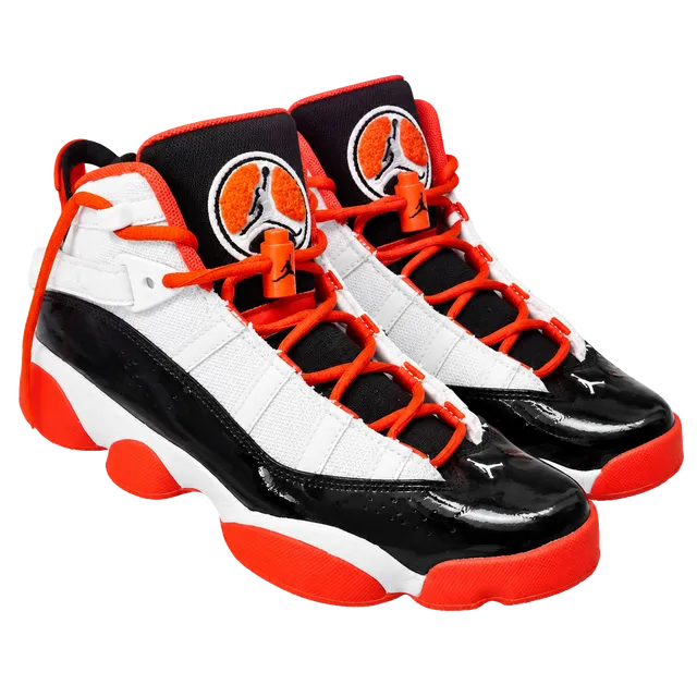 Jordan 6 Rings Size 6.5Y White Team Orange Black