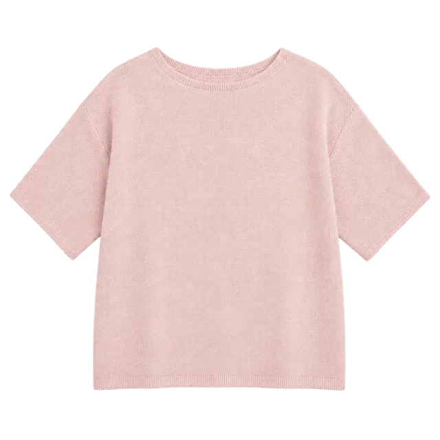 Quince Knit Sweater Size L Pink Short Sleeve Dolman