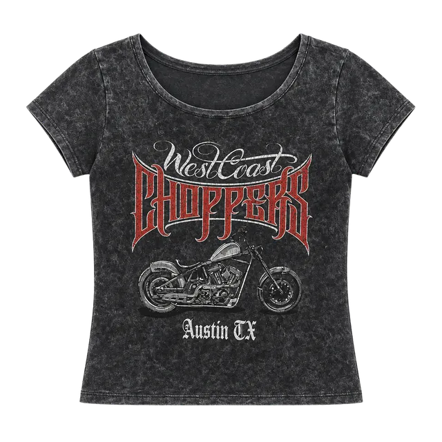 West Coast Choppers Graphic T-Shirt Size XS Acid Wash Austin TX