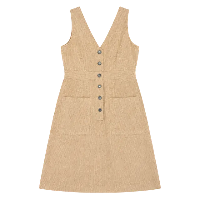 Shein Corduroy Button Front Mini Dress Size XS Tan