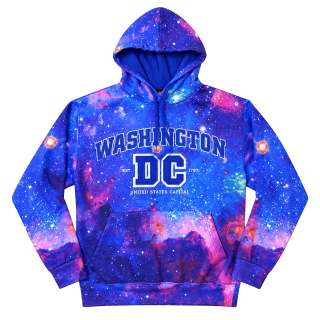 Washington DC Galaxy Print Hoodie Sweatshirt
