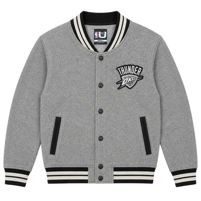 Pro Standard NBA Oklahoma City Thunder Varsity Jacket Size Small Gray Black