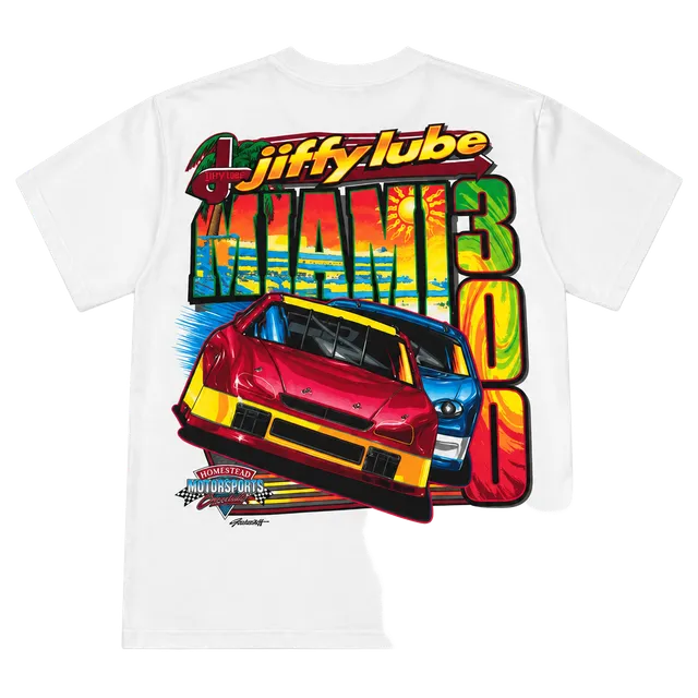 Vintage Nascar Jiffy Lube Miami 300 T-Shirt Size XL White
