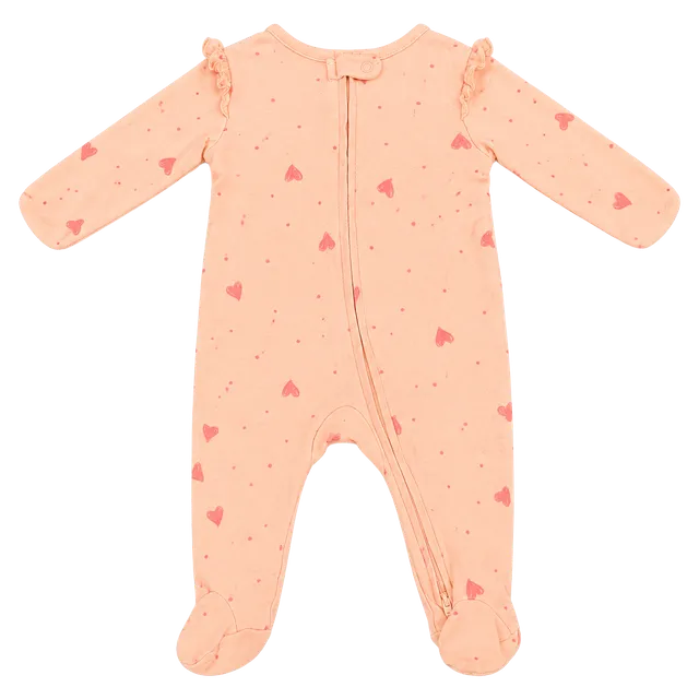 Carter's Child Of Mine Romper Size 3-6M Peach Hearts Sleep N Play