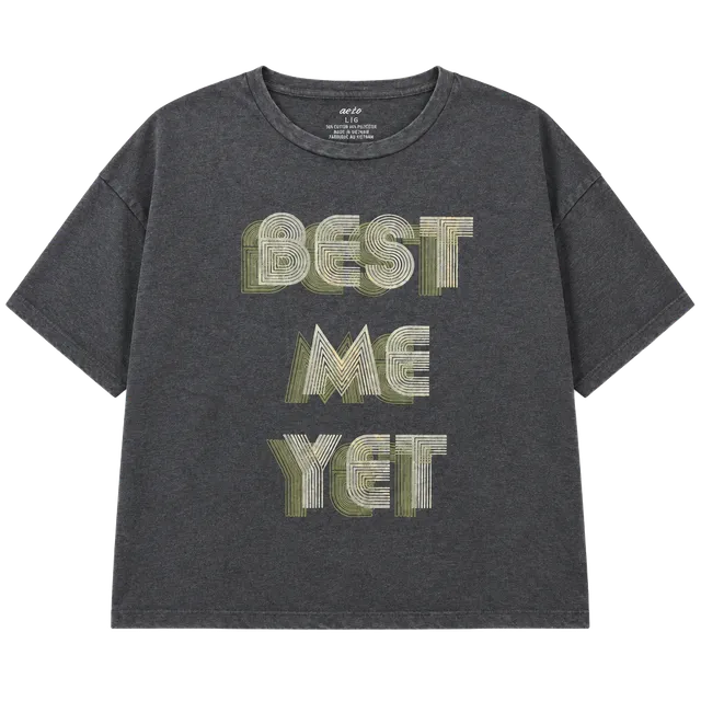 Aerie Best Me Yet Graphic T-Shirt Size L Gray