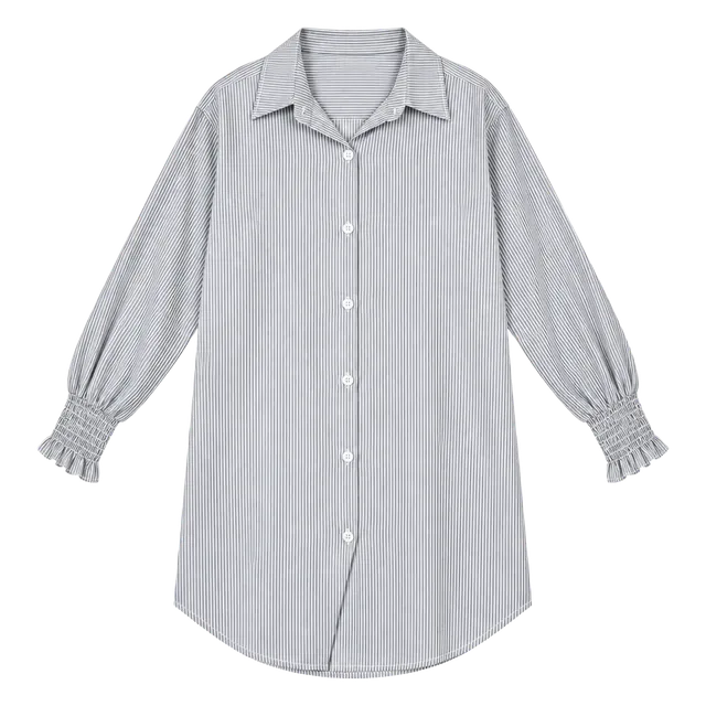 107-Unbranded Striped Oversized Button Down Shirt Dress Size 4XL
