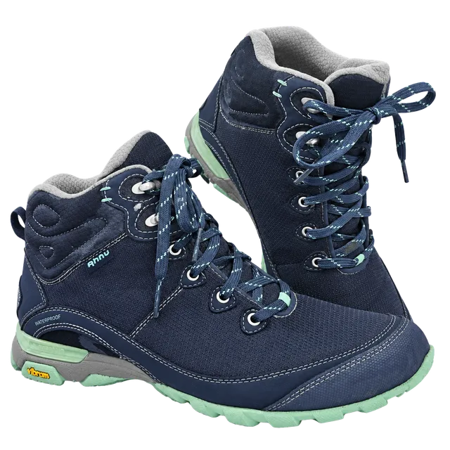Ahnu Sugarpine II Waterproof Hiking Boots Blue Sz 8.5