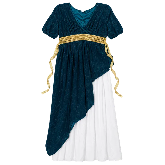 Full Fantasy Athena Costume Size 2XL (22-24) Blue Gold White Dress