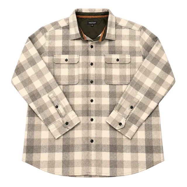 Jeremiah American Legacy Plaid Flannel Shirt Size XL Gray Buffalo Check