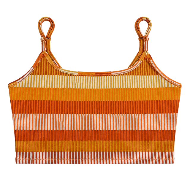 Aerie Striped Bikini Top Orange Yellow