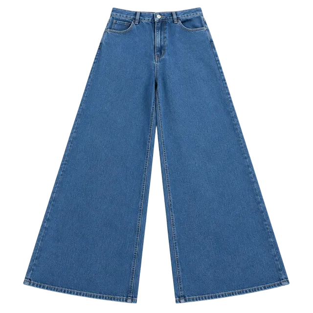 H&M Wide Leg Jeans Size 10 Blue Denim