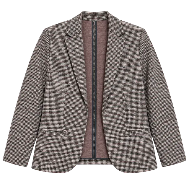Amanda + Chelsea Blazer Size L Houndstooth Check Open Front Jacket