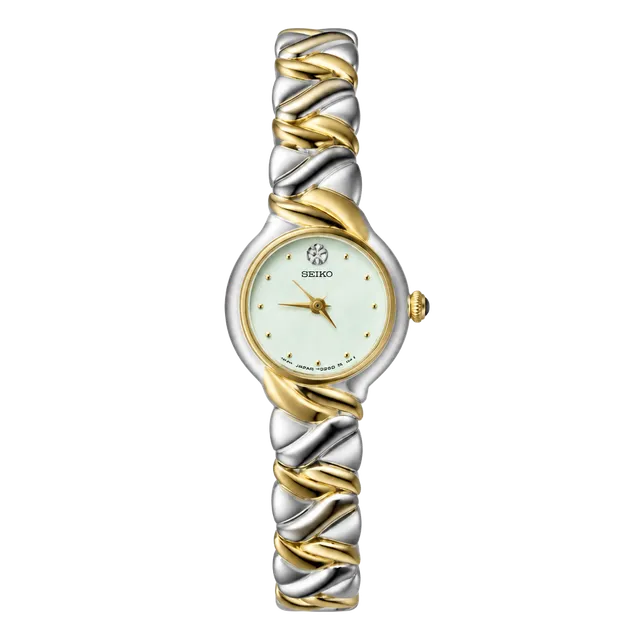 Vintage Seiko 1N00-1H40 Women’s Two Tone Quartz Watch Braided Bracelet
