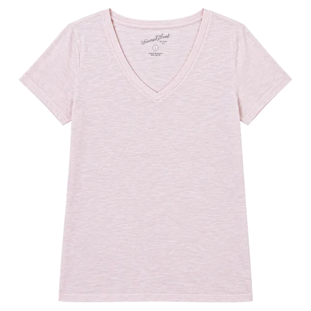 Universal Thread V-Neck T-Shirt Size XL Light Pink