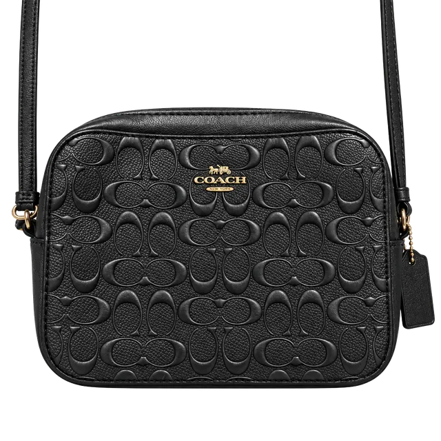 COACH Mini Jamie Camera Bag Signature Leather Black Crossbody Authentic