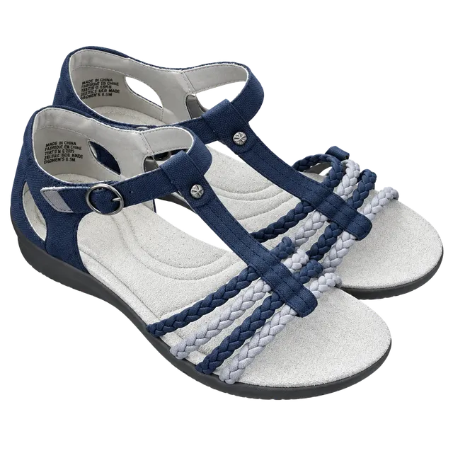 JBU by Jambu Prague Braided Sandals Denim Stone Blue Size 6.5