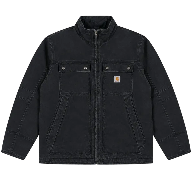 Carhartt J293 Jacket Size L Black Quilted Insulated Workwear Coat