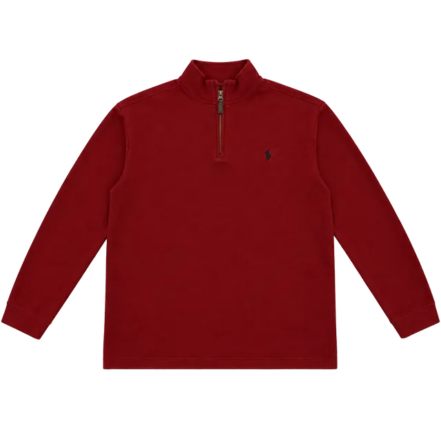 Polo By Ralph Lauren 1/2 Zip Pullover Size L Red Cotton Sweater