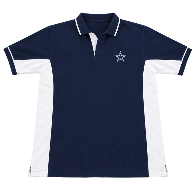 Reebok NFL Dallas Cowboys Polo Size L Blue White Moisture Wicking