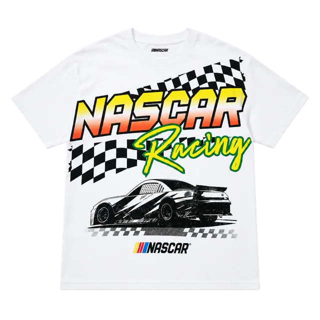 NASCAR Graphic T-Shirt Size L White Racing Print