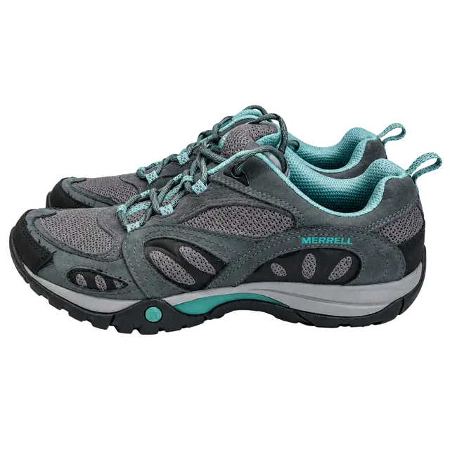 Merrell Azura Hiking Shoes Gray Mineral Blue Trail Walking (Size: 6.5)