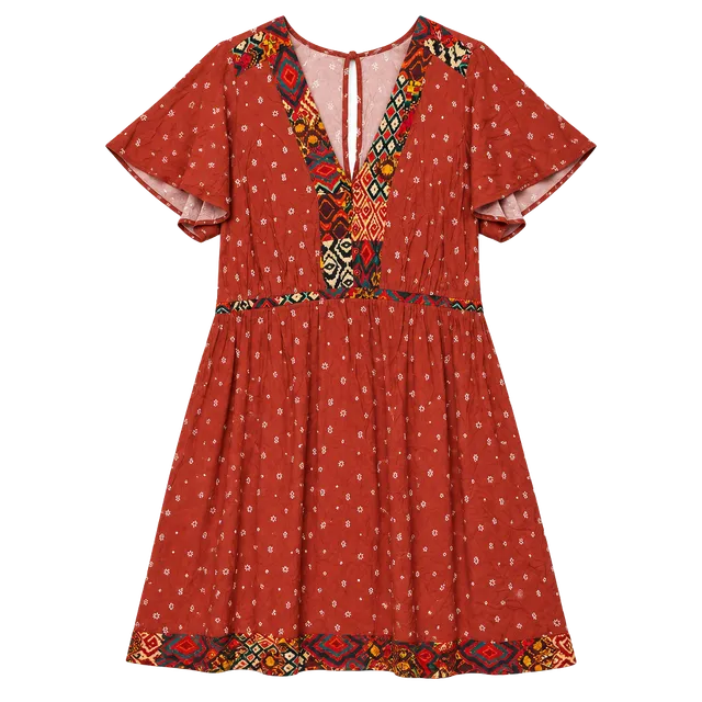 Torrid Mini Challis Border Tribal Print Skater Dress Size 3