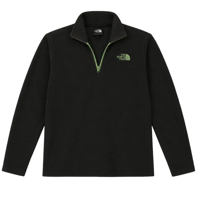 The North Face Fleece Pullover Jacket Black Green XL