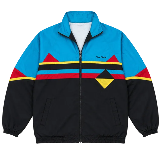 Pierre Cardin Vintage Colorblock Windbreaker Jacket Size XL Blue Black Retro