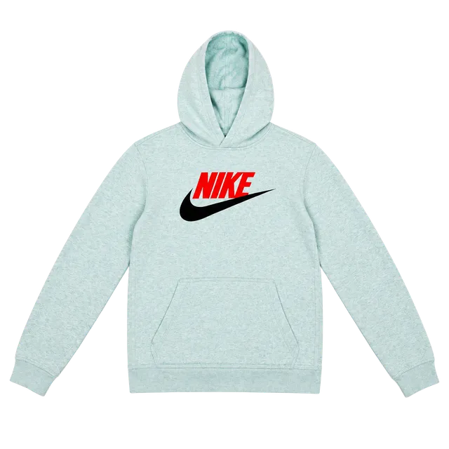 Nike Hoodie Sweatshirt Size XL Light Blue Marled Standard Fit Logo kid size xl 