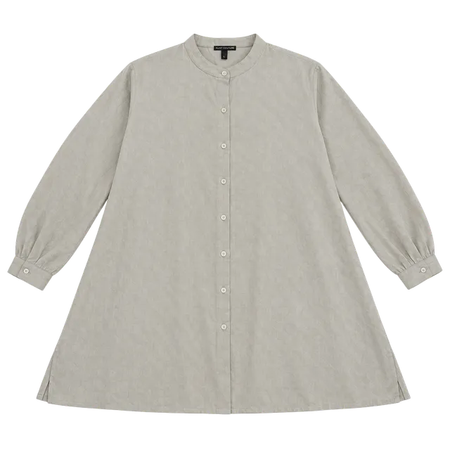 EILEEN FISHER Beige cream Mandarin Collar Button Front silk tunic Blouse - XL