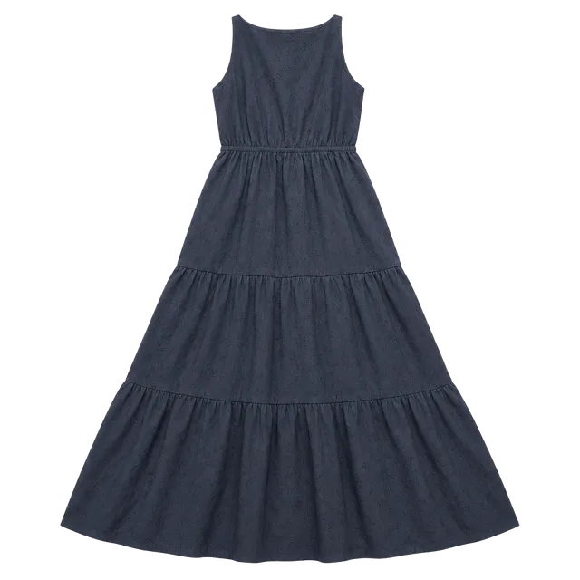Black Tiered Midi Dress