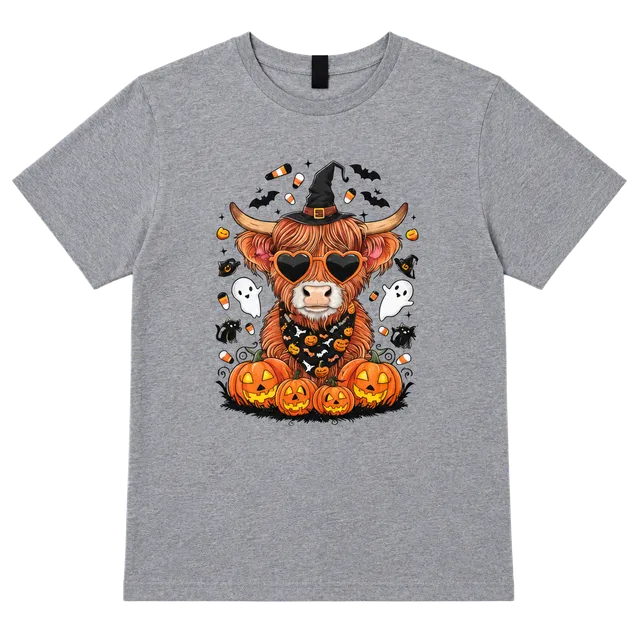 Gildan Halloween Highland Cow Size XL Graphic T-Shirt