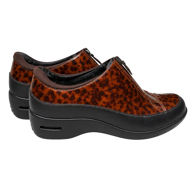 Cole Haan Nike Air Luna Brown Patent Leather Zip Waterproof Shoes