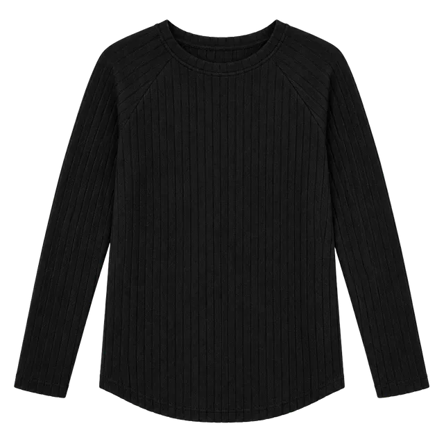 Unbranded Ribbed Pullover Sweater Size M Black Long Sleeve Crewneck