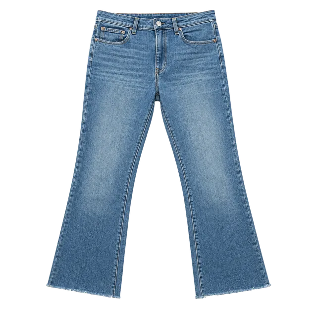 TRAVE Denim Colette Kick Flare Jeans Womens 29 Raw Hem Sweet Emotion Blue