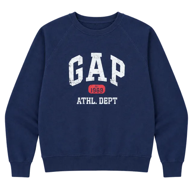 Gap Athl Dept 1969 Crewneck Sweatshirt Size L Blue Cotton Blend