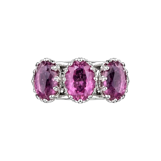 Avon Vintage Triple Purple Amethyst Ring Size 6 1/2 Filigree Silver