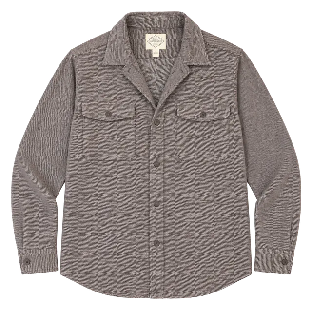 St John's Bay Men's Large Heavyweight Flannel Shacket Button Up Shirt Corduroy Accent