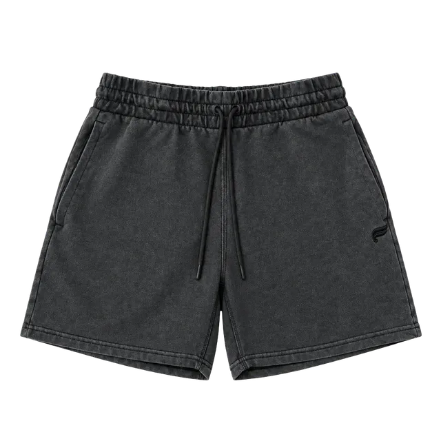 Men's M Gray Solid Cotton Knit Athletic Shorts