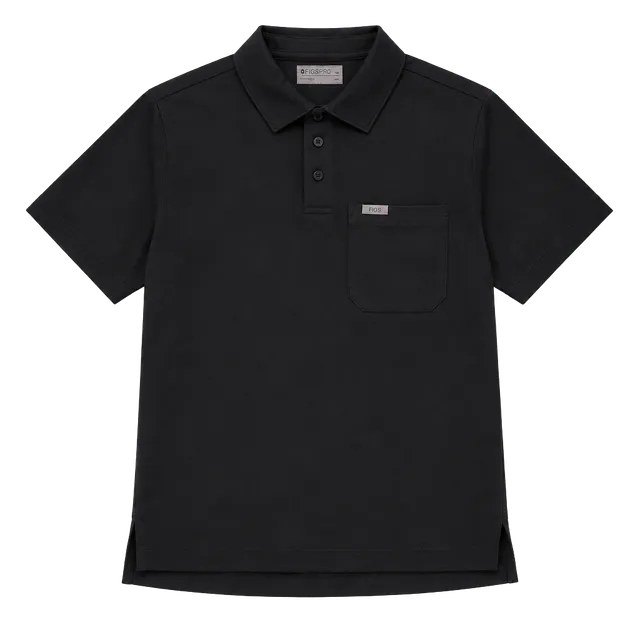 Figs Technical Pique Scrub Polo Size S Black